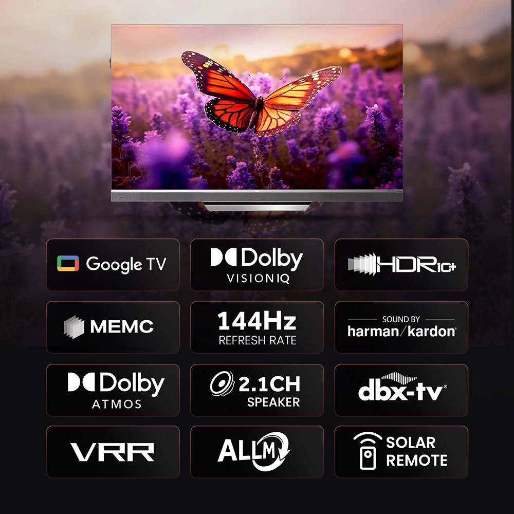 Haier M95 Mini LED 165cm (65) Google TV | Sound By Harman Kardon